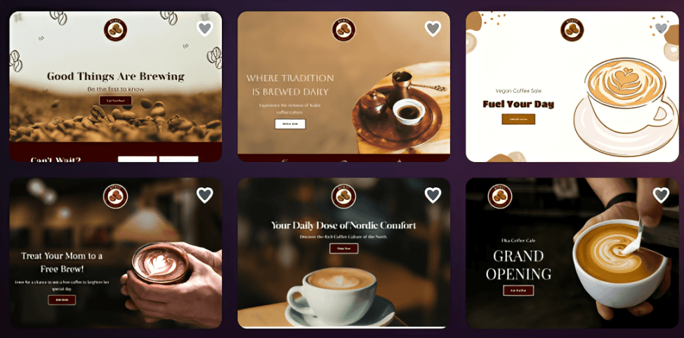 Six Design.com website templates branded with the Roast Republic logo