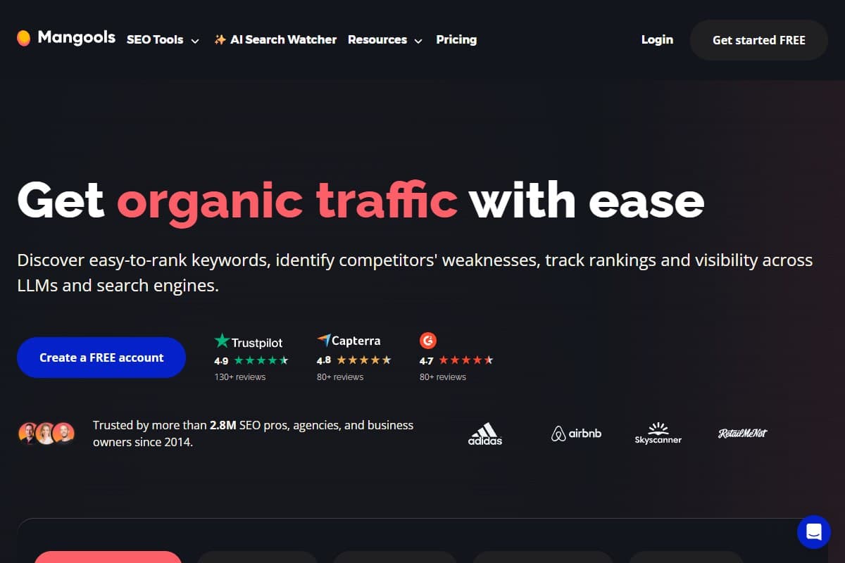 Screenshot: Mangools — the five-tool SEO suite, built around being approachable (June 2026)